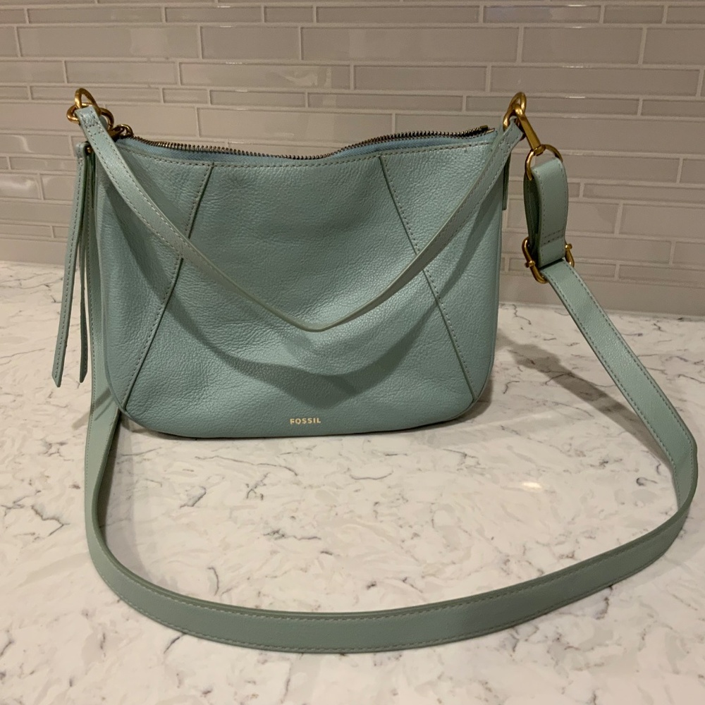 Fossil Skylar Crossbody Purse in Robins Egg Blue - Picture 4 of 6